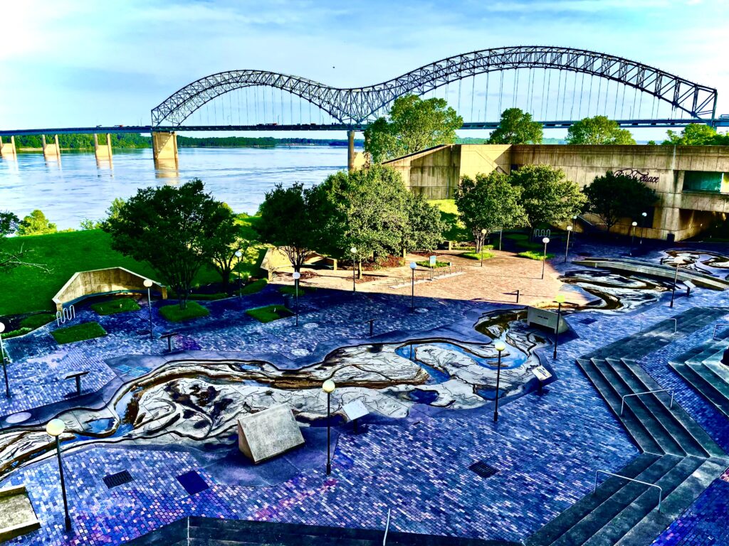 Memphis Bridge Form Mud Island,